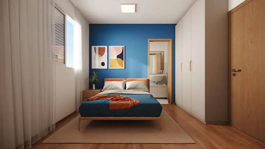 Quarto de solteiro do apartamento do Caminho das Cerejeiras